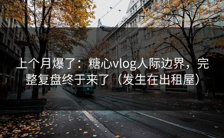 上个月爆了：糖心vlog人际边界，完整复盘终于来了（发生在出租屋）  第1张