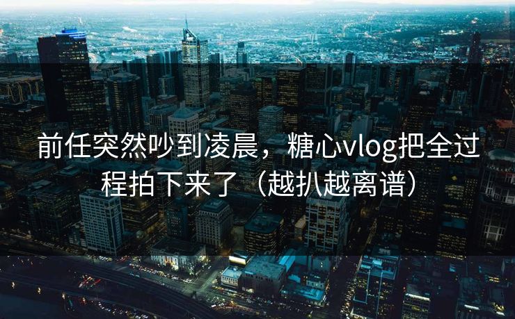 前任突然吵到凌晨,糖心vlog把全过程拍下来了(越扒越离谱) 第1张 前任突然吵到凌晨,糖心vlog把全过程拍下来了(越扒越离谱) 第1张