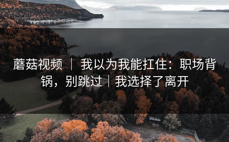 蘑菇视频 ｜ 我以为我能扛住：职场背锅，别跳过｜我选择了离开  第1张
