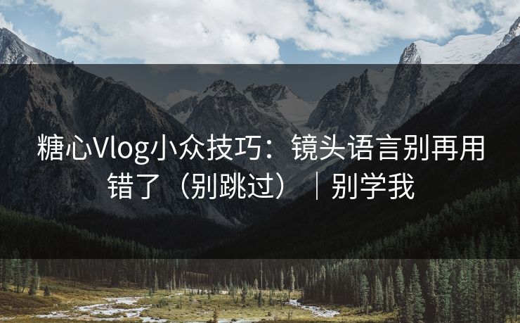 糖心Vlog小众技巧：镜头语言别再用错了（别跳过）｜别学我  第1张