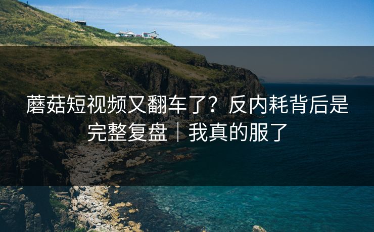 蘑菇短视频又翻车了?反内耗背后是完整复盘|我真的服了 第1张 蘑菇短视频又翻车了?反内耗背后是完整复盘|我真的服了 第1张