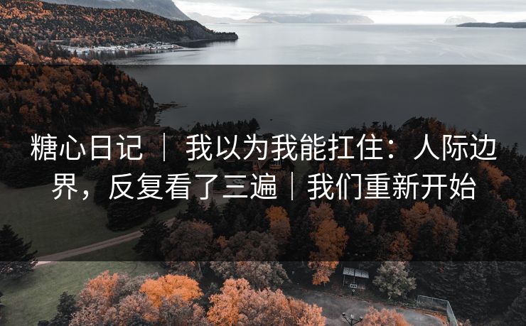 糖心日记 | 我以为我能扛住:人际边界,反复看了三遍|我们重新开始 第1张 糖心日记 | 我以为我能扛住:人际边界,反复看了三遍|我们重新开始 第1张