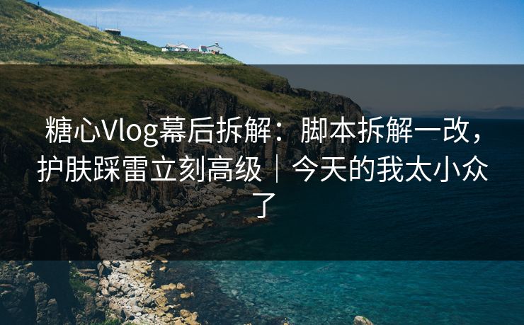 糖心Vlog幕后拆解：脚本拆解一改，护肤踩雷立刻高级｜今天的我太小众了