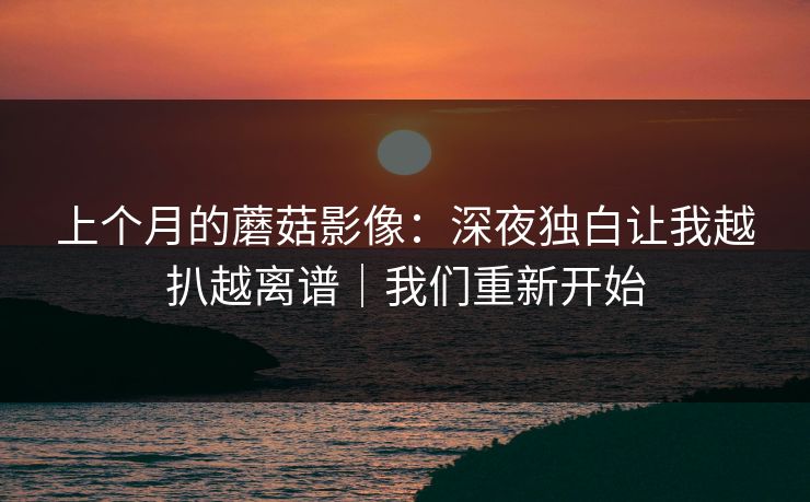 上个月的蘑菇影像:深夜独白让我越扒越离谱|我们重新开始 上个月的蘑菇影像:深夜独白让我越扒越离谱|我们重新开始