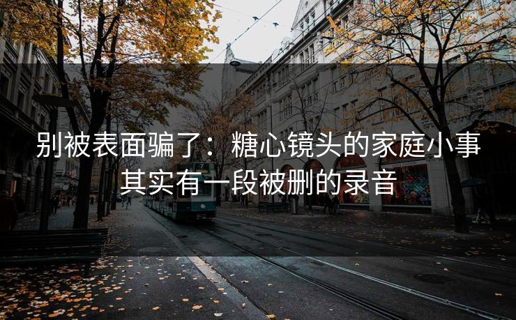 别被表面骗了：糖心镜头的家庭小事其实有一段被删的录音